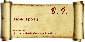 Bade Ipoly névjegykártya